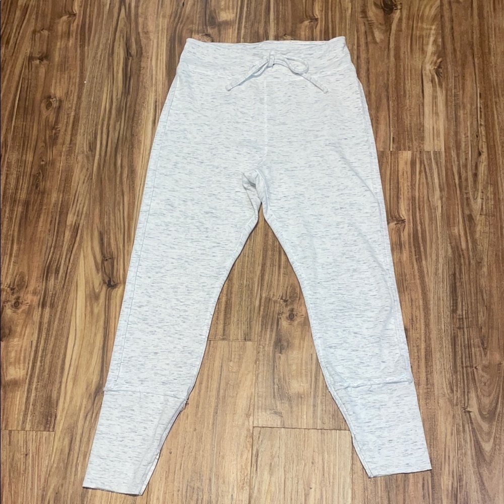 a new day women’s medium 8 10 jogger pants long active grey white drawstring